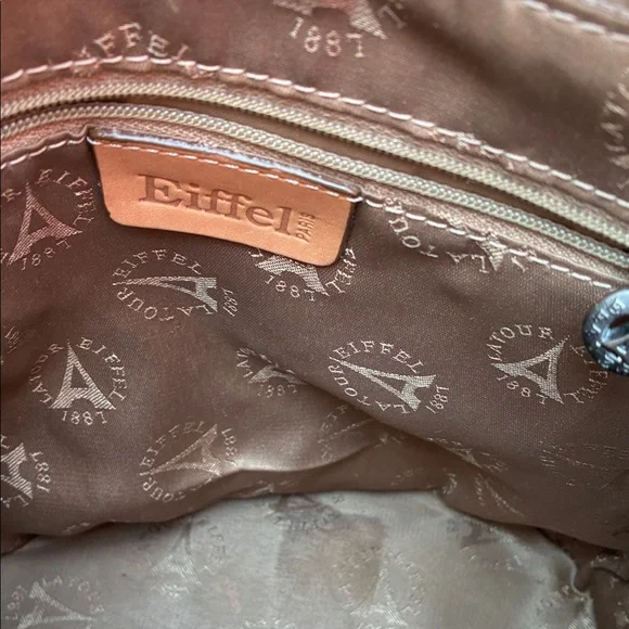 Latour Eiffel 1837 vintage Tan and Brown Patterned Tote Bag - Picture 8 of 10
